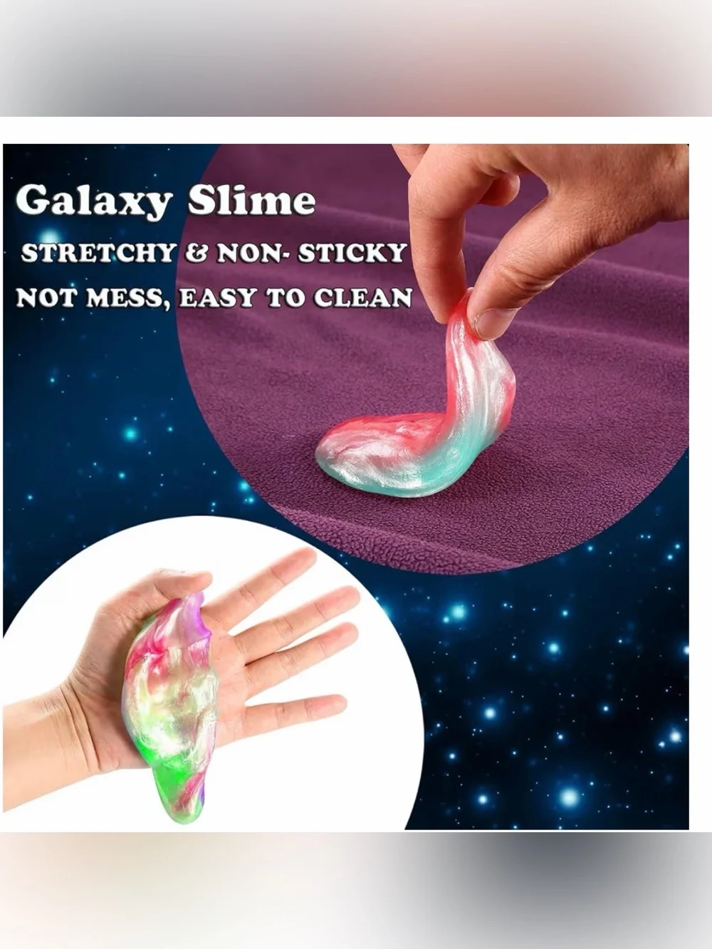 Galaxy Slime Party Favors 30 Pack, Stretchy, Non-Sticky, Non-Mess Party Favors